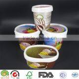 16 oz disposable plastic ice cream container with lid