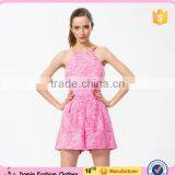 2015 New Arrival Sleeveless Peach Floral Lace Metallic Strappy Woman Playsuit thumbnail-1