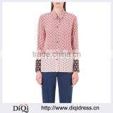 Wholesale Women Long Sleeves Geometric Rosette Silk Shirt(DQE0079T) thumbnail-1