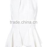 Best Selling Girls White Double Layered Ruffle Blouse Cheap Price thumbnail-4