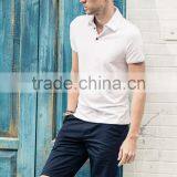 Hot Custom Slim Fit Pure White Cotton Mens Blouse Polo Shirt thumbnail-2