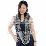 CX-S-125D Beautiful Women Real Rex Rabbit Fur Winter Fashion Lady Scarf Custom Scarf no Minimum thumbnail-6
