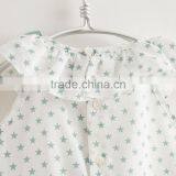 Wholesale Summer New Design Clohing Set Girl Green Star Cotton Linen Suit Match Solid Green Bloomer thumbnail-5