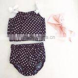 Summer Apparel Polka Dots Singlet And Bloomer Matching Clothes Wholesale thumbnail-5