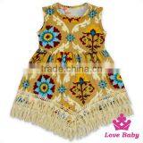 High Quality Children Clothing Printed Flowers Baby Sleeveless Girls Casual Model Dresses Designs thumbnail-6