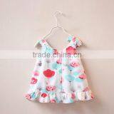 2016 New Print Design Flower Ruffles Baby Girls Dresses thumbnail-3