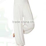 Woman Fashion White Rayon Baggy Yoga Pants Long thumbnail-1