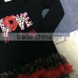 2016 New V-days Design Valentine's Day Dress Girls Kids "Love" Long Sleeves Ruffle Party Dress With Matching Accessories Set thumbnail-6