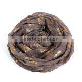 Cotton Polyester Blend Scarves & Wraps Rectangle Golden Brown Heart Import Scarf thumbnail-3