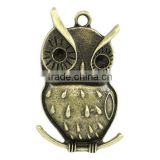 Charm Pendants Owl Animal Halloween Ornaments Antique Bronze Cabochon Setting( Fits 4mm,Can Hold ss16 Rhinestone)