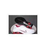 Wholesale Nike Shox R4 Womens All White-Red,take Paypal thumbnail-1