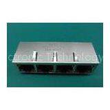 10 / 100 / 1000Base 4 Port Rj45 Tx , 21.3mm Ethernet Shielded Rj45 Jack thumbnail-1
