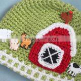 Crochet Farm Hat With Picket Fence Border Baby Diy Handmande Hat Sets thumbnail-6