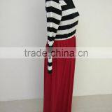 Fashion Family Matching Mother Daughter Red Stripe Long Sleeve Maxi Dresses thumbnail-5