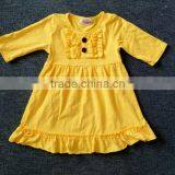 Boya Child Fancy Wears Short Sleevele Children Baby Lovely Yellow Dress Baby Dress New Style Design thumbnail-1