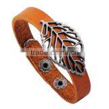 XP-LB-2176 Newest Cuff Leaf Colorful Hip Hop Fashion Leather Bracelet