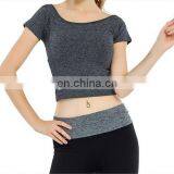 High Quality New Style Cotton Spandex Custom Fabric Womens Slim Fit Crop Top Tshirts thumbnail-2