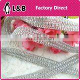 Hot Selling Rhinestone Trimming Banging With Metal Chain Decoration for Sandals/caps/garments/shoes