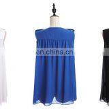 T-WV003 V-neck Two Layer Epaulet Loose Chiffon Women Vests thumbnail-6