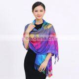 Customized Colorful Fashion Girl Thick Wool Pashmina Stole thumbnail-5