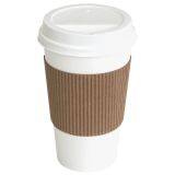 China best PLA PE paper coffee cups with lids and sleeve straw