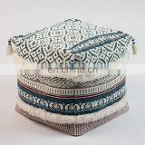 Living Room Decor Boho Design Foot Rest Pouf Washable Home Use Ottoman Pouf With Tassels thumbnail-4