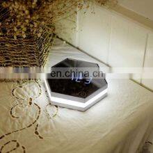 2020 USB Charging Rechargeable Led Decoration Design Night Lighting Mirror Alarm Clock