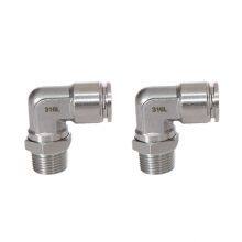 Male Type Quick Connect 316 Stainless Steel Pneumatic Push In Pipe Fittings, 90 Degree Elbow One Touch Pneumatic Tools
