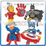 Mini Qute Kawaii WISE HAWK Marvel Avenger Captain America Plastic Building Blocks Bricks Anime Cartoon Model Educational Toy