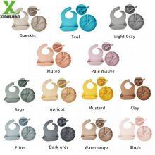 BPA Free Silicone Dinnerware Baby Bib Plate Bowl Spoon Snack Cup Silicone Baby Feeding Set thumbnail-2