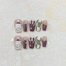 Christmas Nail Art Collection DIY Cute Christmas Tree Snowman and Snowflake Nail Tips