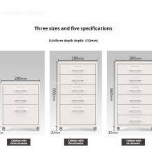 HN-CDO8 White Metal Mobile Pedestal for California Dental Offices | Rust-resistant Under-counter Steel Cabinet With Smooth-sliding Drawers thumbnail-2