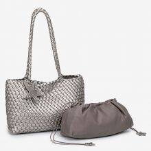 Handwoven Large Capacity Tote Bag Gun Gun Slung Across Body PU Material Vintage Style Shoulder Bag for Daily Use thumbnail-2