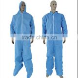 waterproof disposable non woven coverall with hood without hood blue SMS