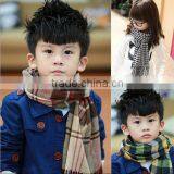 2015 Autumn Winter Newest Cotton Tassel Checked Plaid Boys Scarf thumbnail-1