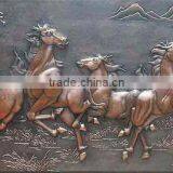 Bronze Group Horses Relief Sculpture