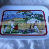 14 Inch Two-handled Rectangular Melamine Tray thumbnail-1