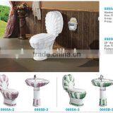 Embossment Ceramic Decorated Two Piece Toilet ,sanitary Ware Toilet Set thumbnail-2