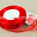 15mm 5/8inch red woven edged organza ribbon crafts box Applique Accessory cake flower decoration