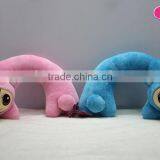 Light Blue and Pink Soft Human Face U Shape Pillow thumbnail-1