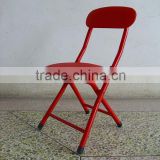 Wholesale cheap metal folding stool kids stool kids chair with PVC seat and back for living room