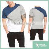 Super Soft Cotton Chinese Short Sleeve Splicing Cheap Defective T-shirts for Men thumbnail-1
