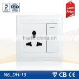 N6 Series Wall Switch 1 Gang Switched Universal Socket
