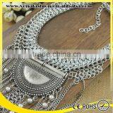 Long Silver Multilayer Tassel Coin Necklace, Coin Holder Necklace thumbnail-5