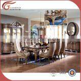 Luxury European Handmade Long Square 6seater Marble Top Dining Table and Chair Pure Wood Designs WA147 thumbnail-1