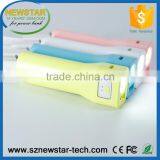 Wholesale 3400mah strong flashlight and built-in flat cable super power bank