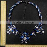 Fashion Rope Chain Necklace Crystal Flower Pendant Necklace New Design Necklace 2015 thumbnail-2