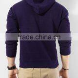 Fleece Plain Black Pullover Sweatshirt Hoody Without Hood for Men thumbnail-2