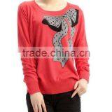 Women's Fashion Pullover Sweater With Butterfly Knot Jacquard