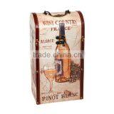 Vintage Suitcase Wooden Wine Gift Box